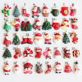 2023 Custom Christmas Candy Canes Resin Pendant Necklace Gift Christmas tree decorations Santa Claus custom Christmas pendants