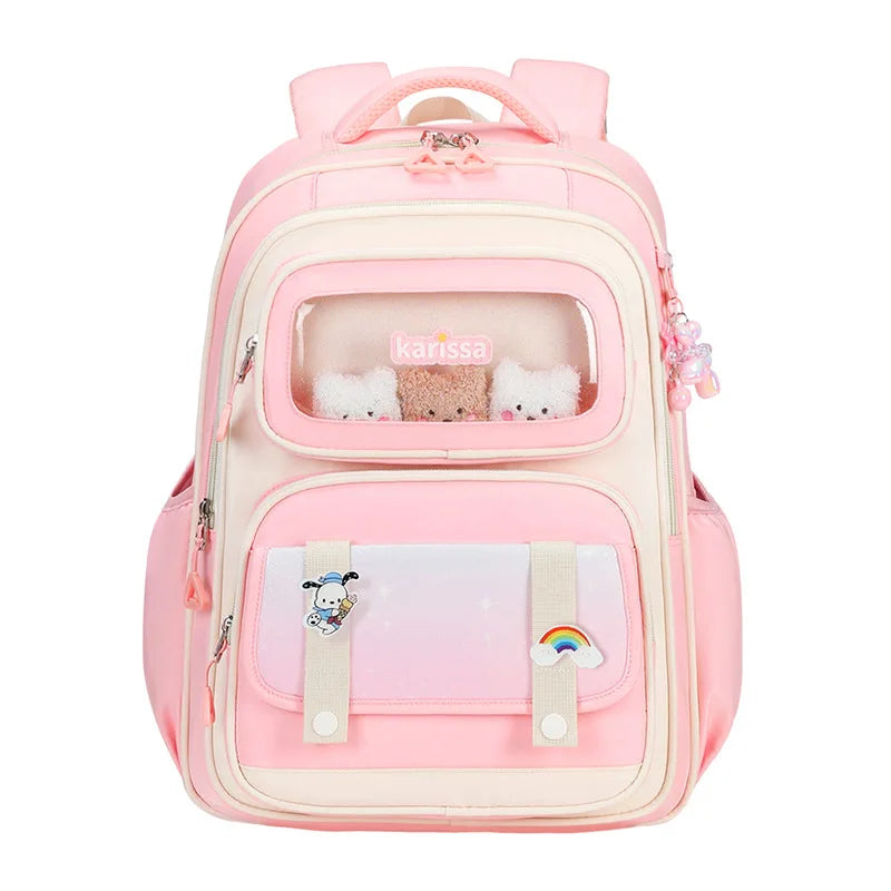 2025 New Cartoon Schoolbag 1-6 Grade Load Reduction Multi-layer Easy Storage Waterproof Student Backpack