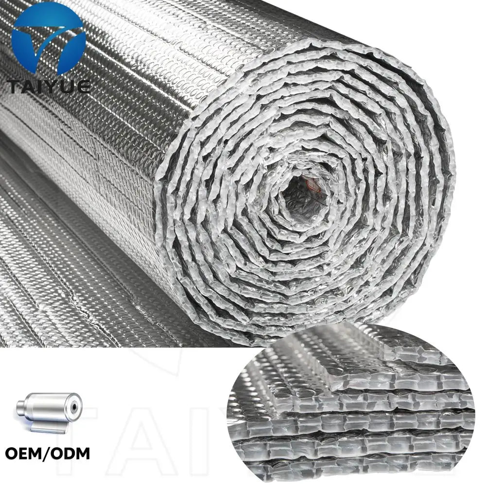 Customized Modern Reflective Aluminum Foil Double Bubble Thermal Insulation Sheet 6/8mm Fire Retardant Radiant Barrier for