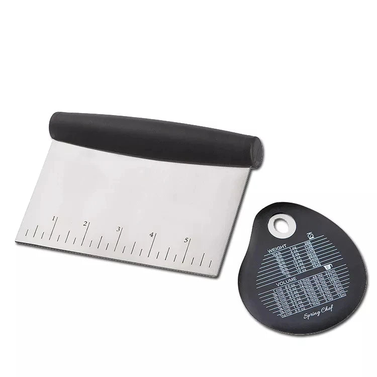 Baking Pastry Accessories 6 Inch Non-Slip Eco-Friendly Non-Stick Stainless Steel Dough Pastry Chopper Bench Scraper Cutter