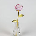 HZ Engraved Carved 3d Customized Logo Crystal K9 Glass Crafts Wedding Decoration Valentine's Day Christmas Gift Rose Flower