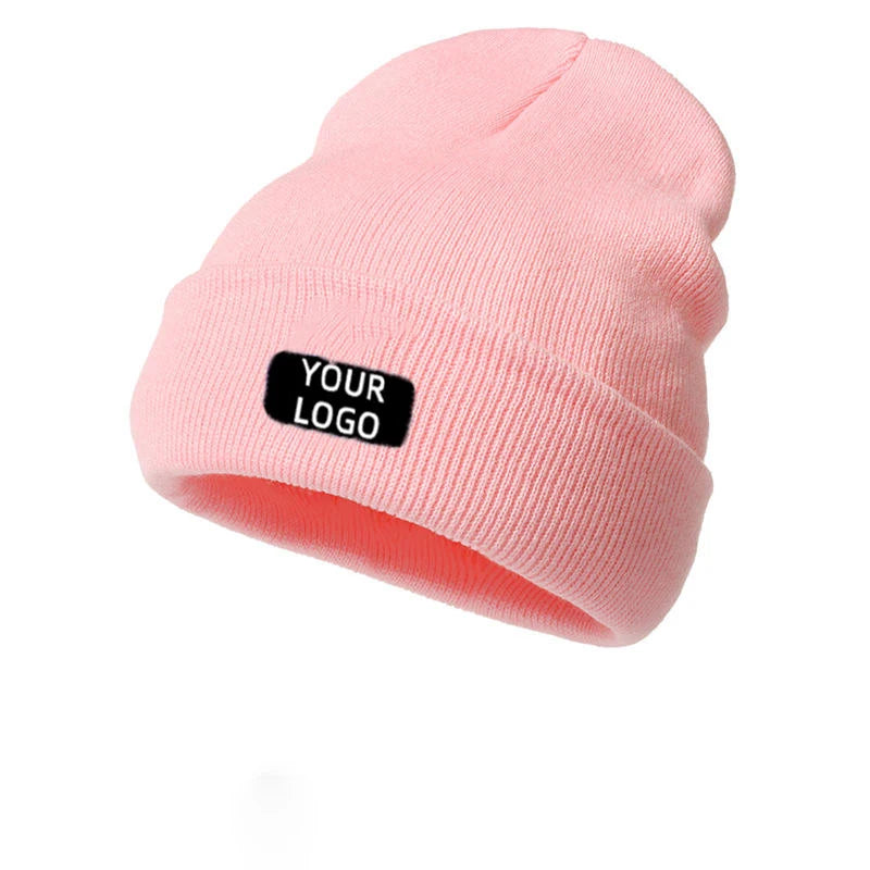 Custom Private Label Baby Winter Kids Hat Children Black Beanie Knitted Cap