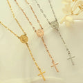 New Fashion Stainless Steel Chain Jesus Cross Pendant Rosary Christian Necklace for Women Men