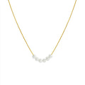Fashion Stainless Steel Double Layered Irregular Faux Baroque Pearl Necklace