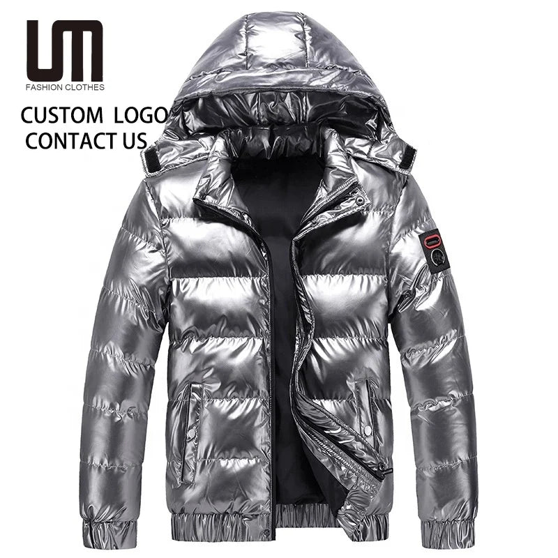 Liu Ming 2025 Trends Winter Men Clothing Outdoor Windproof Bright Color Thick Warm Cotton Plus Size Hooded Jacket Coats