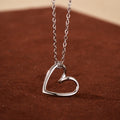 925 Sterling Silver Hollow Heart Pendant Necklace for Women Niche Style High-End Simple and Elegant Instagram-worthy Necklace