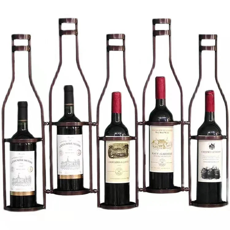 Italian Home Wine Rack Wall Mounting Metal Display for Ice Buckets and Beverage Tubs