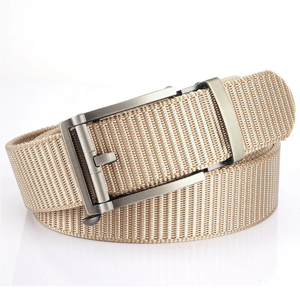 Men's TUSHI Designer Casual Outdoor Nylon Belt Quality Automatic Alloy Buckle Adjustable Thick Trousers Strap Luxury Knitted