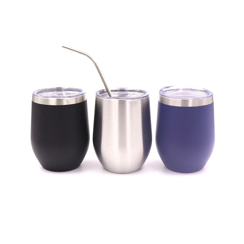 2024 Hot Products 12oz Double Wall Stainless Steel  egg Tumbler Mug Cups Lid Coffee Tea Water Durable Metal