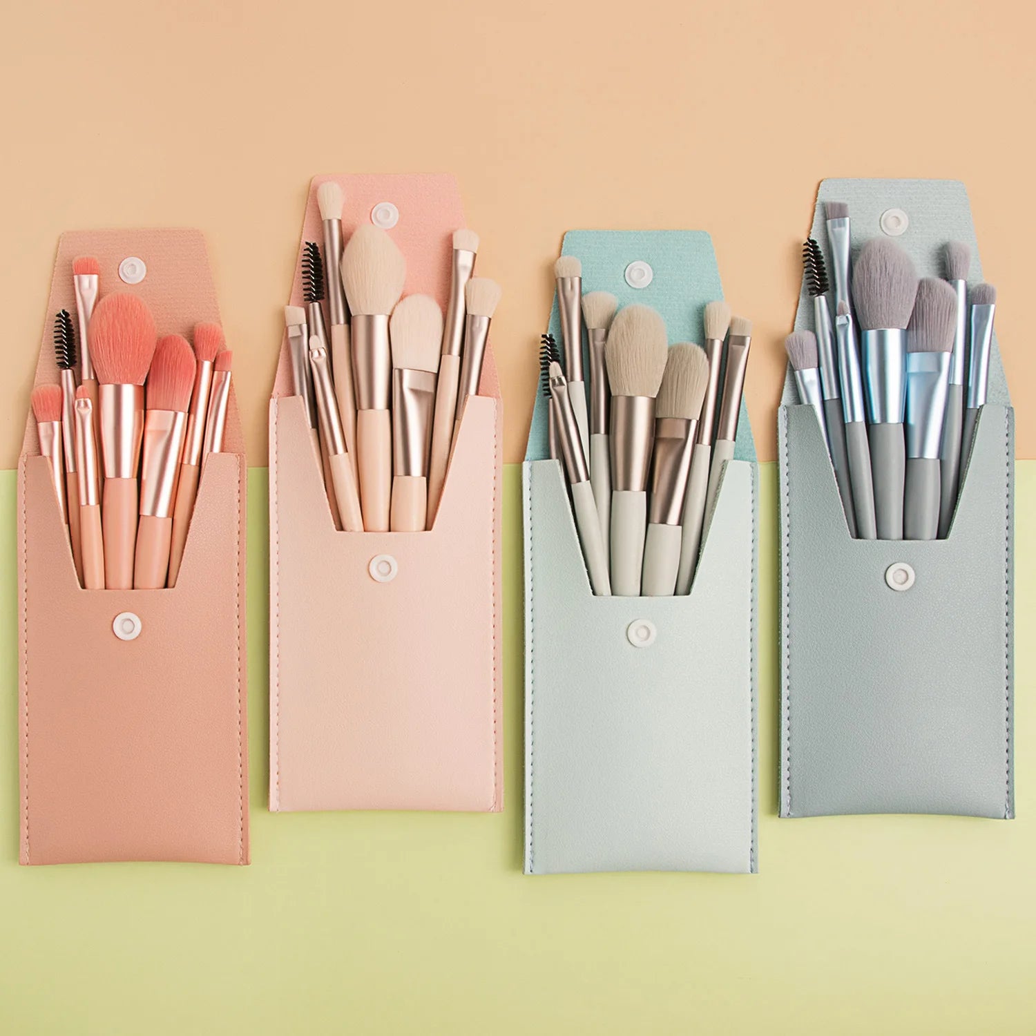 8 Pcs Mini Travel Portable Soft Makeup Brushes Set EyeShadow Eyelash Concealer Blush Matte Wooden Handle Makeup Brush Set