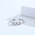 Trendy Jewelry 925 Sterling Silver Adjustable Spinner Ring Stress Relief Beads Open Ring