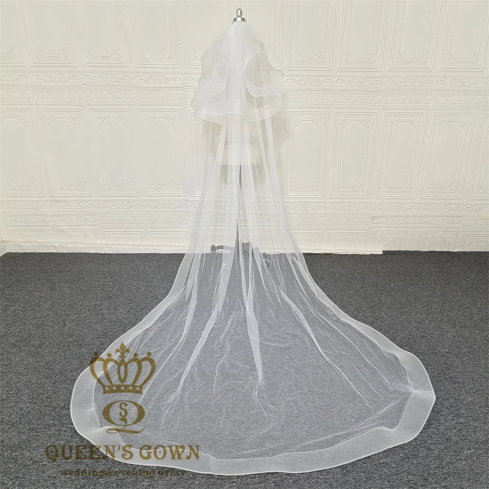 QUEENSGOWN New Wholesale Wedding Veil 2 Layers Long Wedding Party Accessory Ivory Bridal Veils for Bride Use