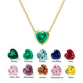 Starsgem 14k Yellow Gold 40+5cm Long Necklace 7*7mm Heart Cut Lab Color Sapphire Gemstone for Women Charms for Necklace