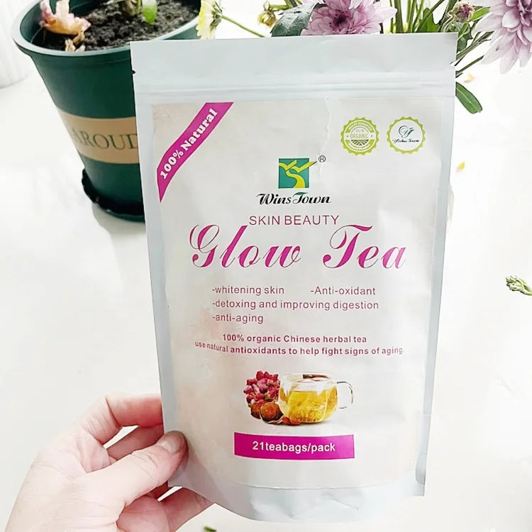 Glow Tea Custom Skin Care Detox Winstown Chinese Herbal Tea Private Label Pure Natural Rose Triangle Tea Factory