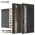 Factory Supply Luxurious Marble Panel Insert Solid Core Wooden Pivot Door Modern Wood Pivot Door Main Wooden Door Pivot