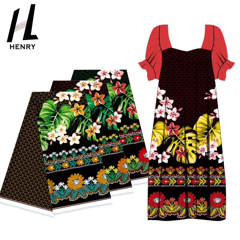 Polynesian Tribal Fabric Material Dress Garment 100% Polyester Fabric for Fashionable Women-Wear Men Shirt
