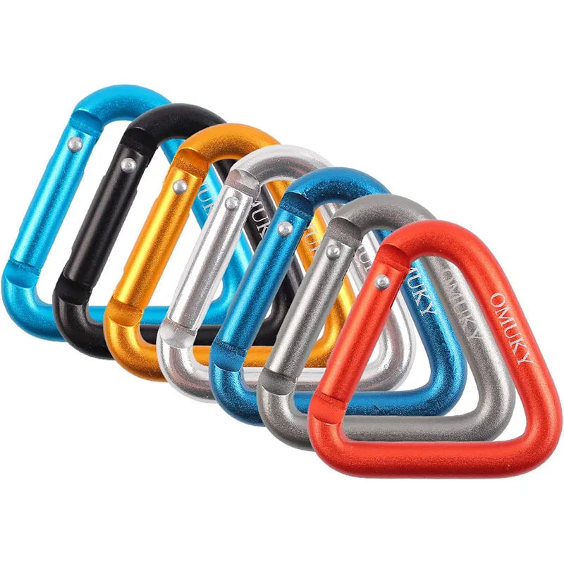 54 MM High Quality Engraving Logo Aluminum Alloy Peculiar Clip Spring Snap Hook Carabiner Tringle Buckle Carabiner for Oil & Gas