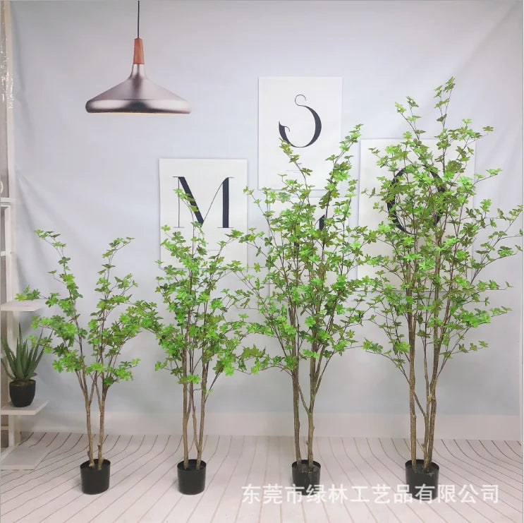 Wholesale Outdoor Decorative Artificial Palm and Bougainvillea Tree Plastic Plant