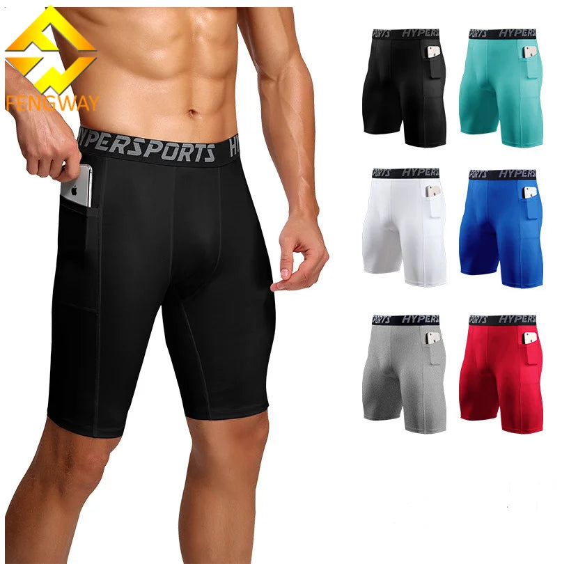 Fengway Custom Summer Men's Compression Shorts Printed Athletic Underwear Spandex Tight Briefs Boxers Workout Running Shorts