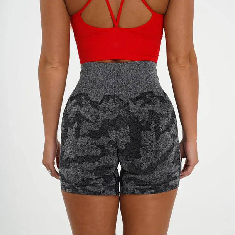 Gym Running Short Sport Pants Fitness Yoga Pants Yoga Shorts Seamless Camouflage Shorts for Women