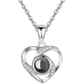 100 Language I Love You Silver Jewelry S925 Sterling Silver Love Partner Heart Pendant Necklace Women Girl XDH0173