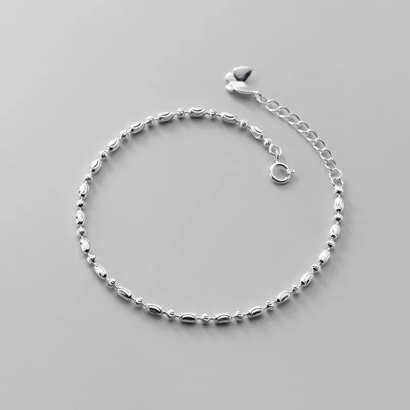 925 Sterling Silver Simple Bracelet Minimalist Geometric Shape Hand Charm Bracelets Fine Jewelry for Women