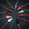 Men's & Women's Natural Gem Stone Necklaces Crystal Pendants Quartz Cone Hexagonal Reiki Chakra Amulet for Wedding & Party