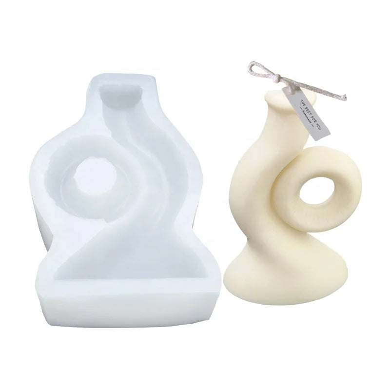 Geometric Bottle Shaped Strip Candle Silicone Mould White Eco-Friendly Cake Tools OPP Bag Packaging