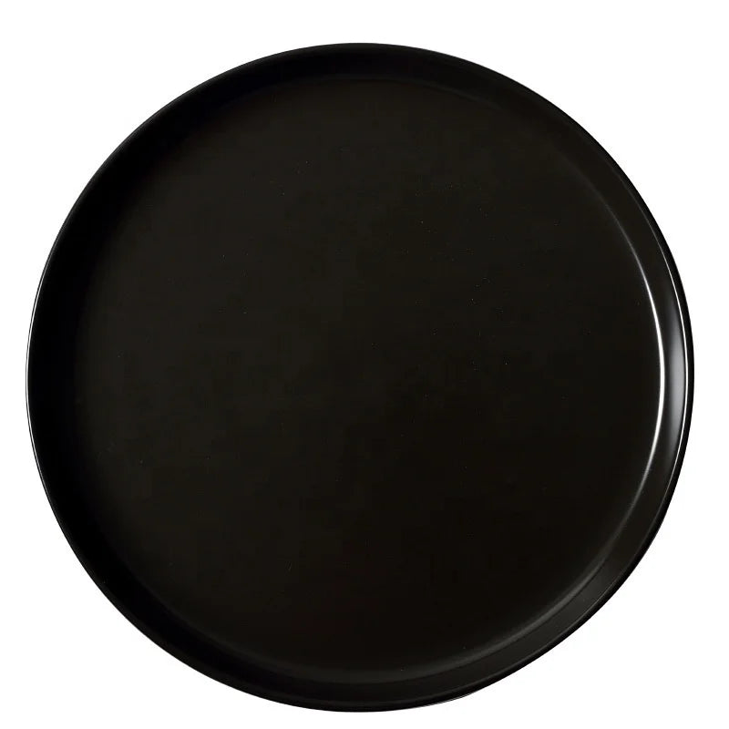 China Dehua Factory Hot Selling Matte Black / Matte White 8" / 10" Ceramic Steak Sushi Dessert Dishes Plate
