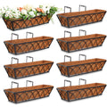 Wall Planters Large Fence Planters for Outdoor Plants With Coconut Liner Metal Deck Railing Flower Basket