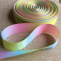 DIY Macaroon Gradient Colour Grosgrain Ribbon Custom Width Single Face Rainbow Decoration
