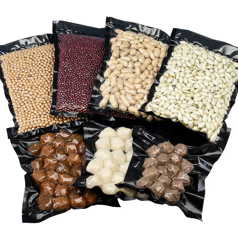 Custom Printed Recyclable PE+PA Black Vacuum Seal Storage Bags Recyclable Plastic Food Packaging Pouches Vacuum Plastic Bags