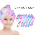 Wholesale Custom  Microfiber Kids Dry Hair Wrap Towel Quick-Dry Rainbow Horse Print Cute Cartoon Pattern Home Hotel Use Child