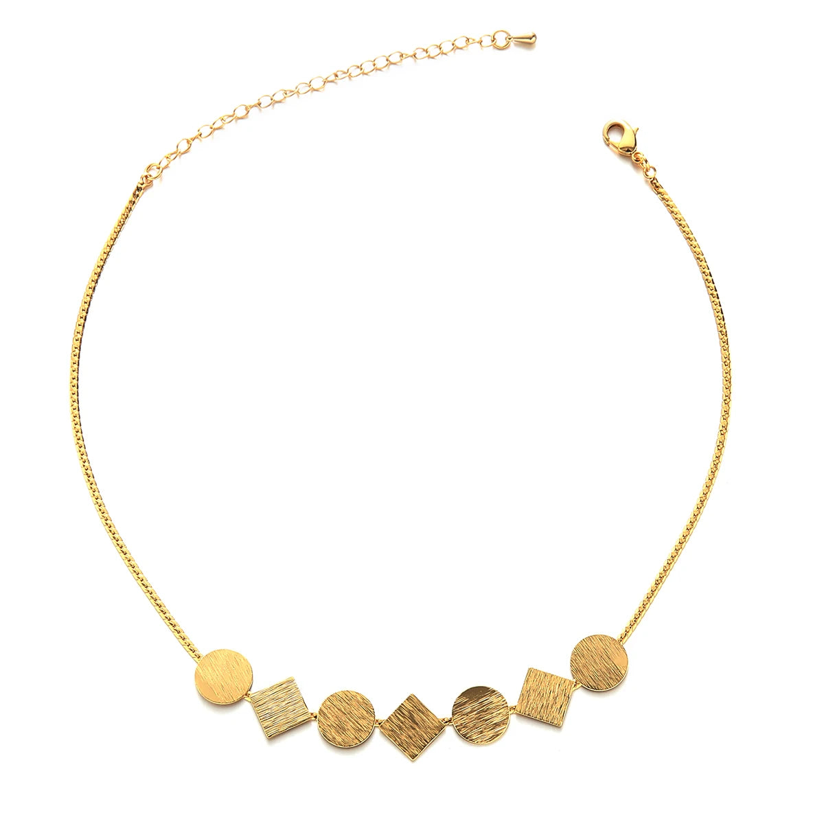 New Arrival Classical Gold Plated Necklace Square Disk Necklace INS Trendy Pendant Necklace for Women