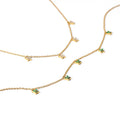 MICCI Wholesale Fashion Women's Versatile Necklace Stainless Steel 18K Gold Plated Green/White Zircon Butterfly Charm Necklace