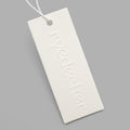 Custom High Thickness White Cardboard Hangtag Labels for Clothing Embossed/Debossed Logo Hot Stamping Technics String Gift Tags