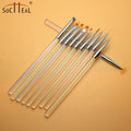 2022 New Products Manicure Brush Kits Nylon Hair Liner Gel Oval Flat Smudge Fan Ombre Universal Nail Brush