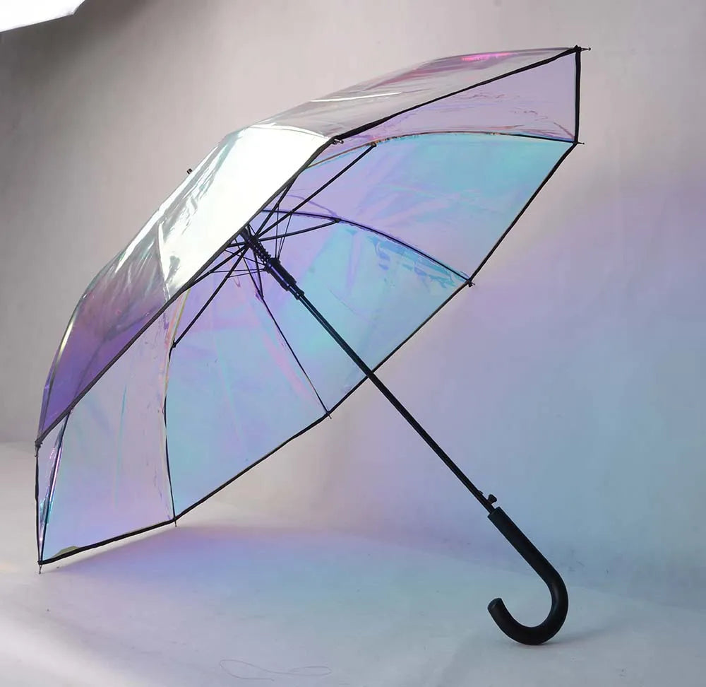 2023 Best Sale Automatic Open 23" Women' Colorful Transparent Umbrella