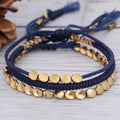 Handmade Braided Navy Rope Knot Charm Copper Beads Women Man Adjustable Lucky Tibetan Buddhist Thread Bracelet