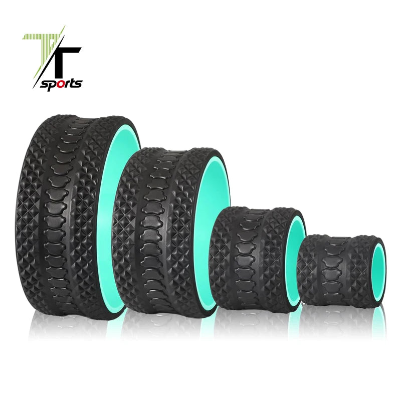 TTSPORTS Yoga Wheel 4pcs Set Wheel EVA Foam Roller for Yoga Poses and Backbends Strongest and Most comfort