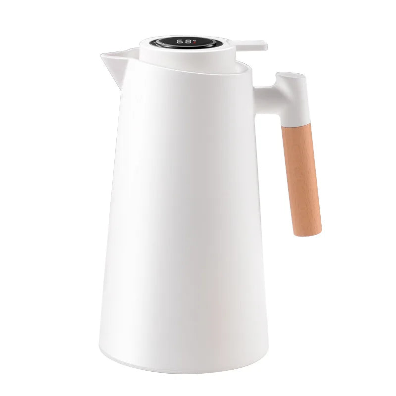 1L  Large Capacity Temperature Display Insulated Thermos Pot Hot Water Coffee Tea Pot Thermos Kettle Seal Vacuum Flasks air Free