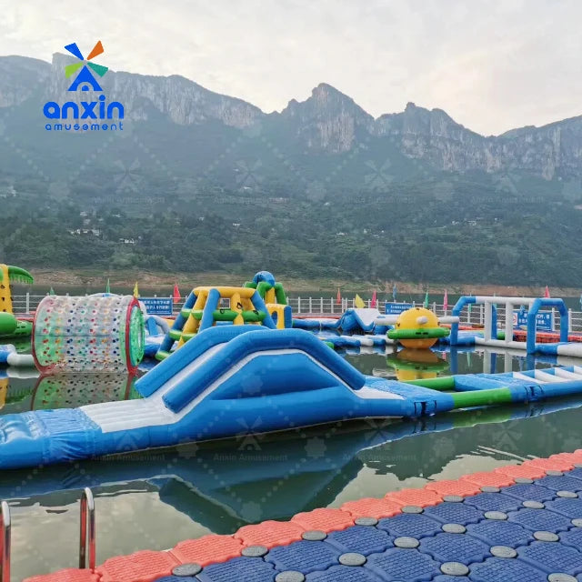 Factory Price 0.9mm PVC Customized for Park Inflatable Water Floating Obstacle Course Water Sport Game Park CE Certified for