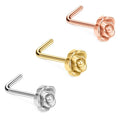Rose Shaped Nose Needle Stainless Steel Perforated Accessories Fashion Piercing Jewelry for Men and Women