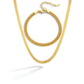 Retro Mesh Belt Necklace Pure 925 Sterling Silver Mesh Flat Bracelet 18k Gold Plated Chain Sets for Women