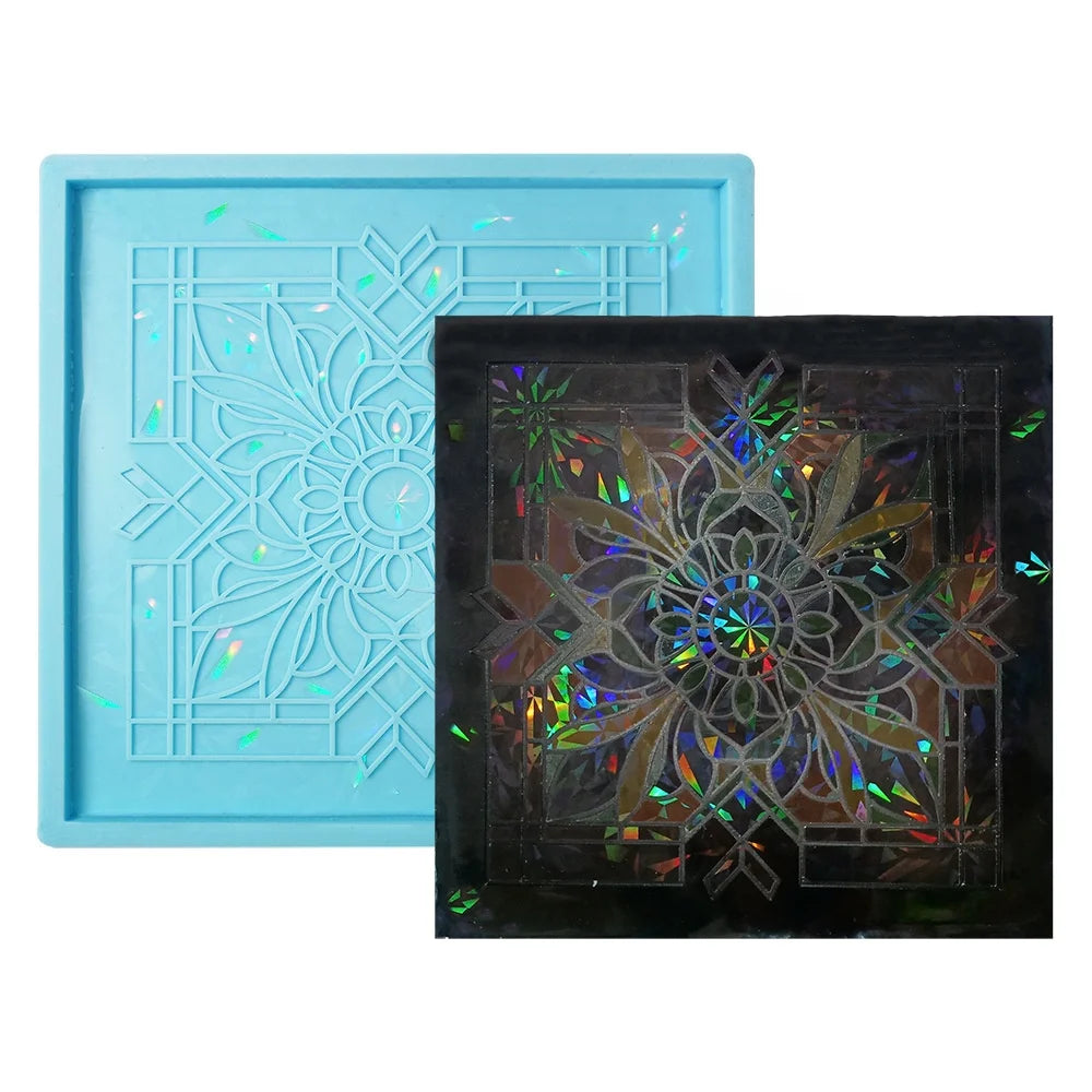 DM664 Holographic Wall Tile Decorative Silicone Mold Epoxy Resin Fruit Tray Mold for Kitchen Bedroom Bathroom