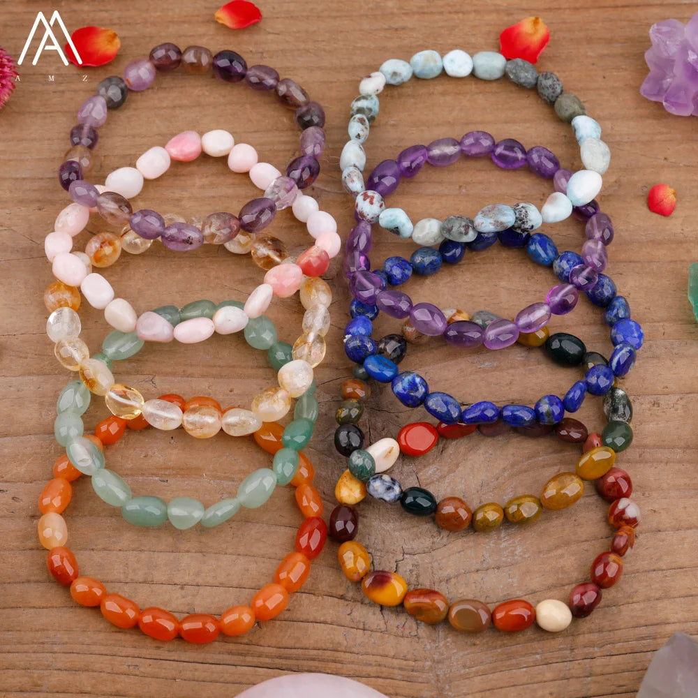 Classic Bracelet for Women Men Jewelry Fashion Gift  Chip Beads  Natural Gemstone  Amethyst Citrine Quartz