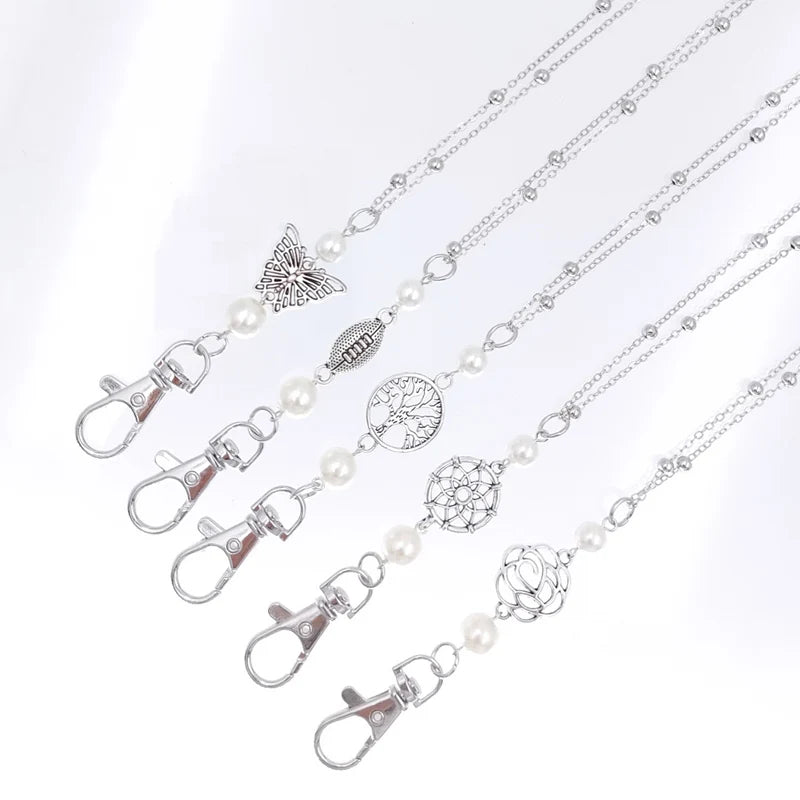 Teacher Lanyard with Id Holder Alloy Charm Life Tree Dream Catcher  Pendant Lanyards for Keys Cute Lanyard Keychain Necklace