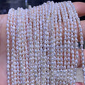 2-3mm 1A-4A Natural Rice Freshwater Pearl Strand Drop Shape Loose White Freshwater Pearl String