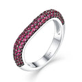 Custom Women Fine Jewelry Party Micro Pave Setting Pink Garnet Zircon 925 Sterling Silver