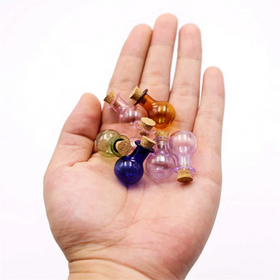 1ml 2ml 3ml Colorful Small Glass Bottles & Jars with Cork Stoppers Screen Printing Carton Packed for Wedding Party Gifts